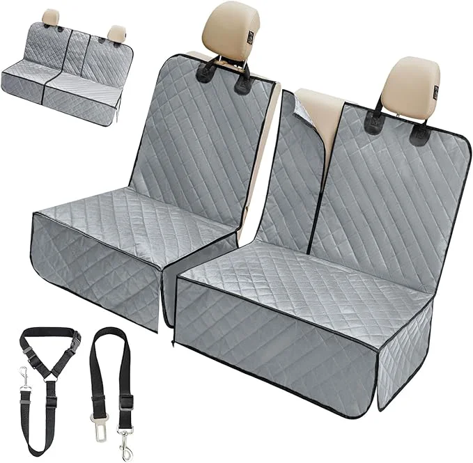 Top-Quality IVY LANE Dog Car Seat Cover for Back Seat Conversible 2-in-1 Waterproof Front Seat Cover Heavy-Duty Scratchproof Car Seat Protector Cover for SU Trucks and Sedans Standard Grey About ThisOverview Fine Crafted