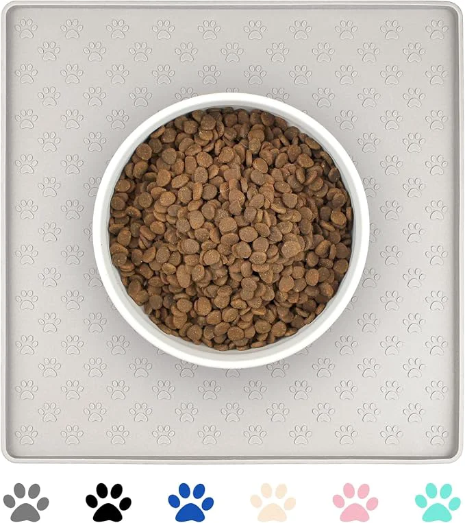 Stylish Ptlom Dog Food Mat Anti-Slip Bowl Mats Eco-Friendly