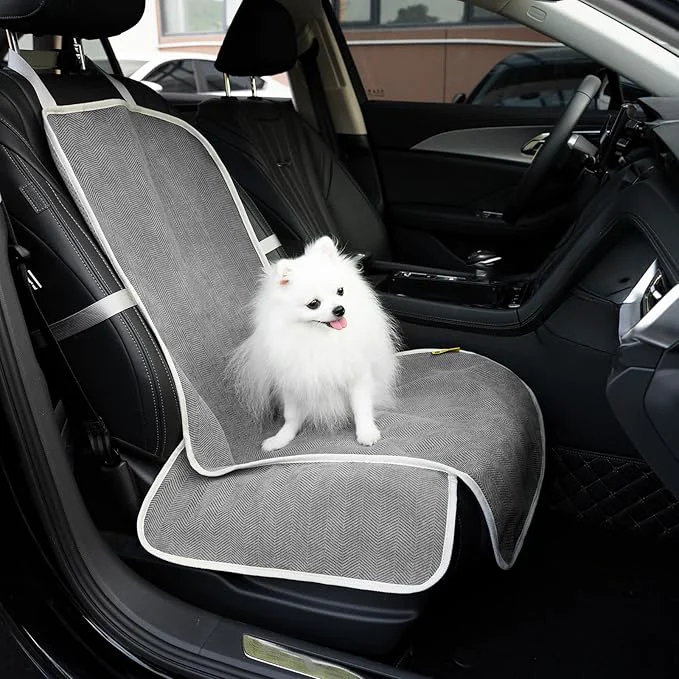 Contemporary FUNNYFUZZY Chenille Dog Car Seat Cover for Pets Waterproof Car Seat Protector with Nonslip Bottom Scratchproof Soft Dog Seat Cover for Car Truck and SUV Front Seat Grey 17.7''W x 18.1''L×21.3 H About ThisOverview Professional