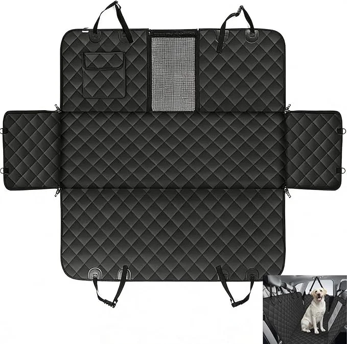 Selected Large Heavy Duty Dog Car Back Seat Cover with Side Door Protectors Uni Relaxed