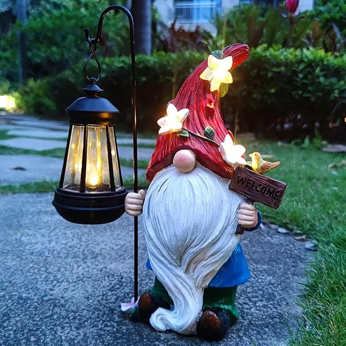 Original Design Solar Garden Gnomes Statue Traditional