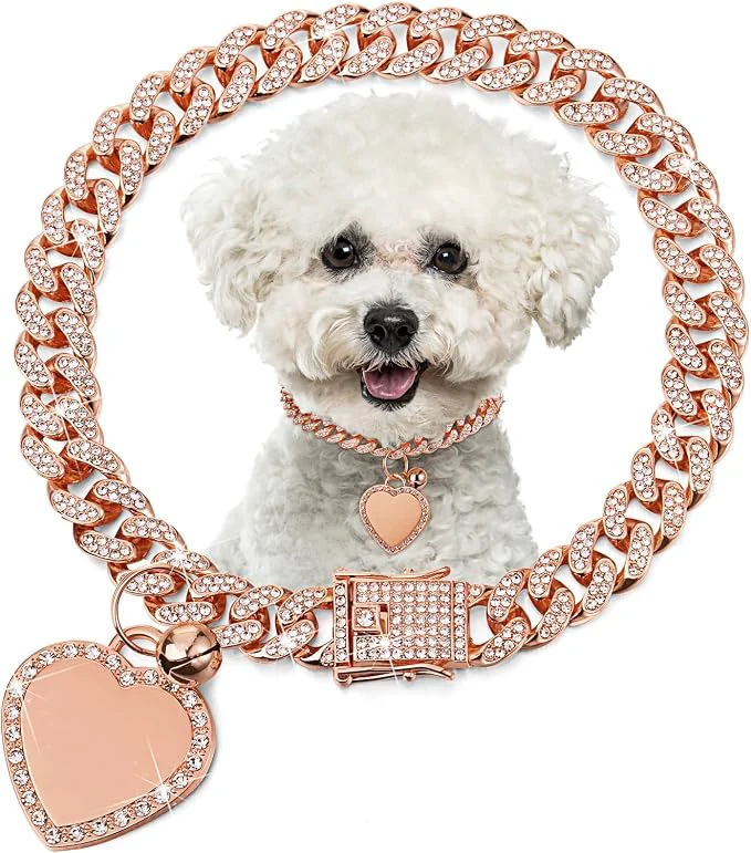 Eco-Friendly Hillban Dog Chain Gold-Plated Diamond Collar Next-Generation