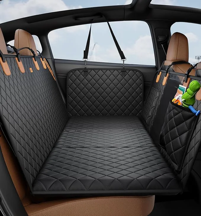 Solid MADE 4 PETS Dog Car Seat Cover for Back Seat - Back Seat Extender for Dogs Holds 400lbs Waterproof Non-Slip Dog Hammock for Car 8-Layer Hard Bottom with PE Foam Easy to Install CleanAbout ThisOverview Artisan
