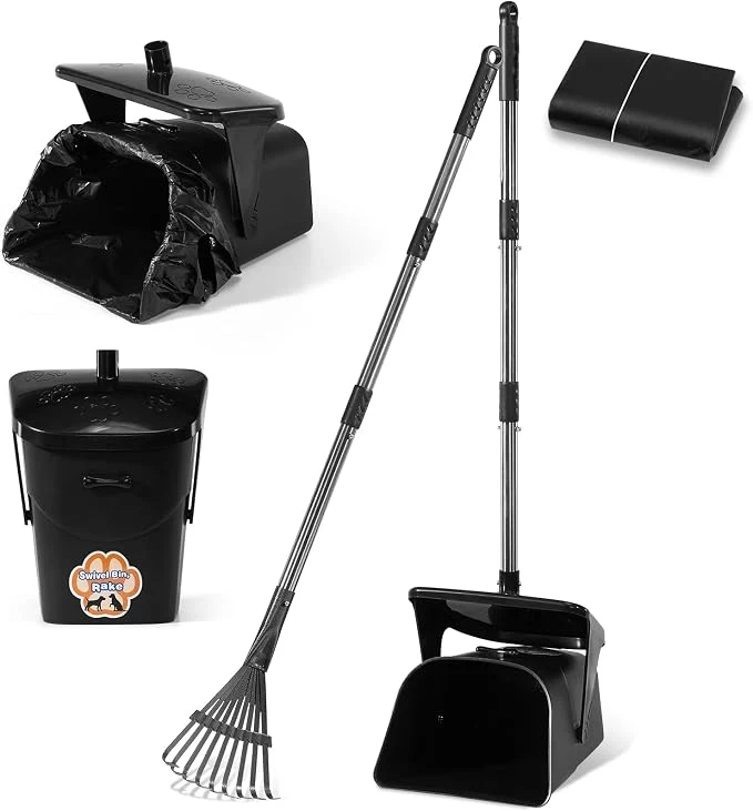 Contemporary Stainless Steel Dog Pooper Scooper 20 Waste Bags Elegant