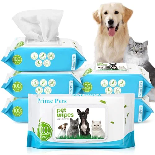 Sustainable Prime Pets Dog Wipes for Paws Butt – 600 Count Fragrance Aloe Chamomile Trendy