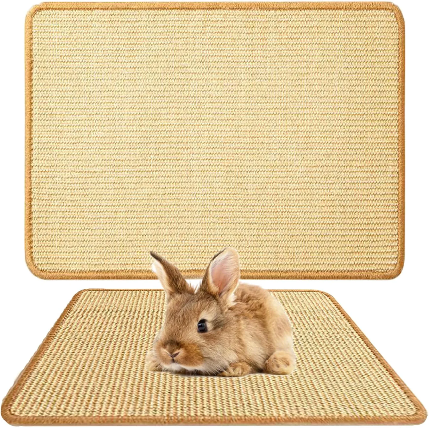 Authentic Oncpcare Rabbit Scratch Mat - Natural Bunny Scratching Pad for Claws and Teeth Care Chew Toys Pet Cage Bedding for Biting Sleeping Nesting - 24x16 Contemporary