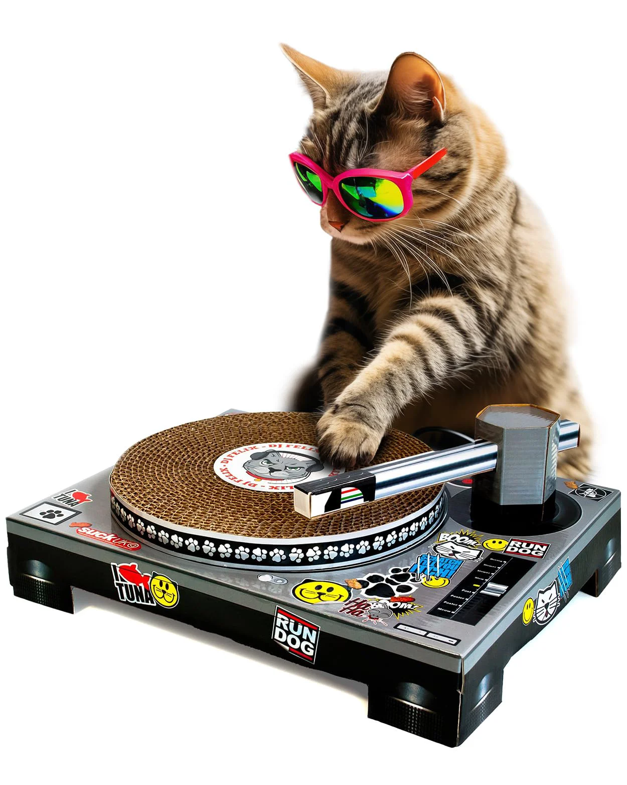 Traditional Suck UK Cat Scratcher DJ Deck – Interactive Cardboard Scratch Board Sustainable
