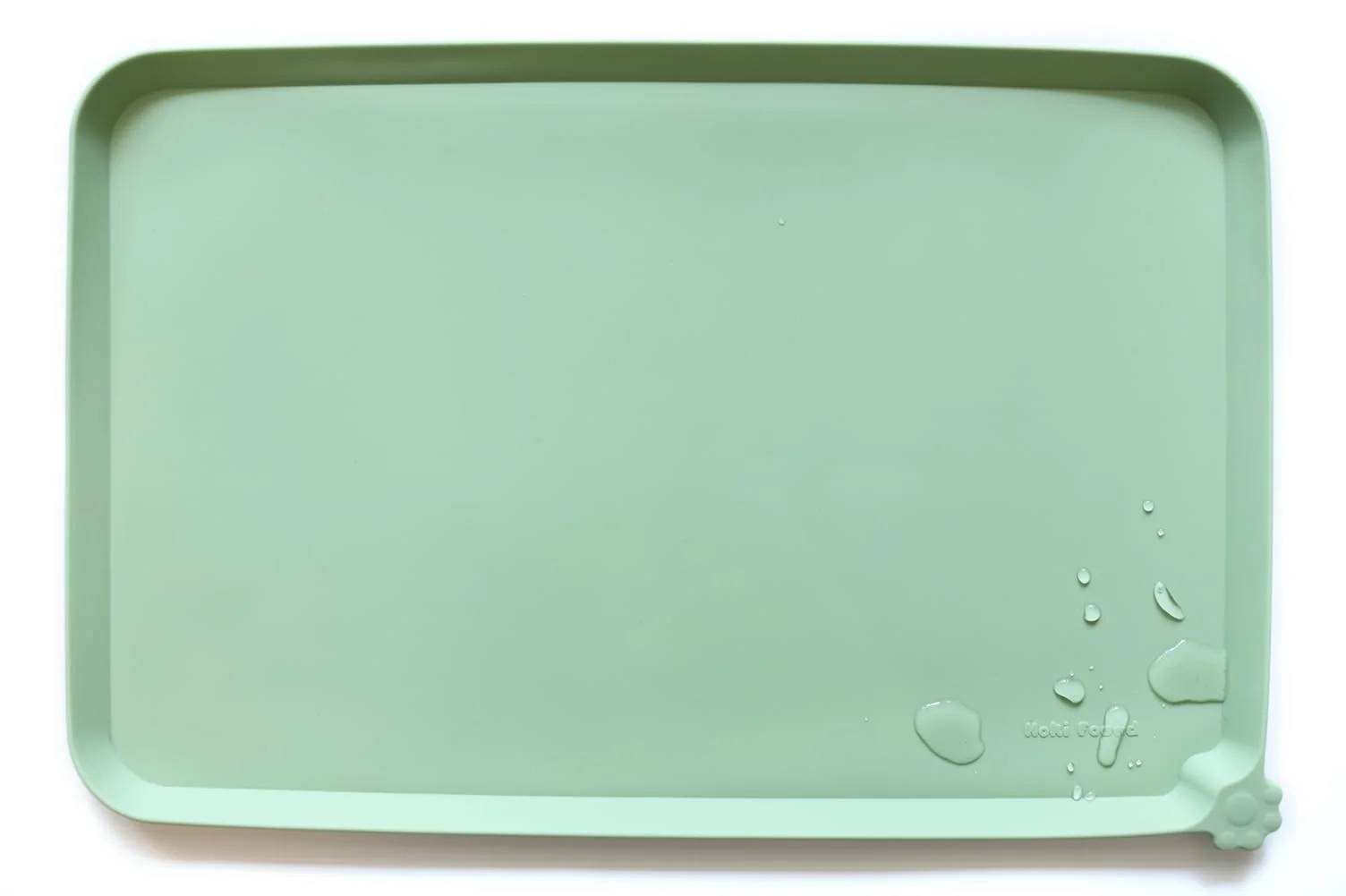 Unique Hoki Found Large Silicone Pet Food Mat Jade – 24x16 Non-Slip Waterproof Soft
