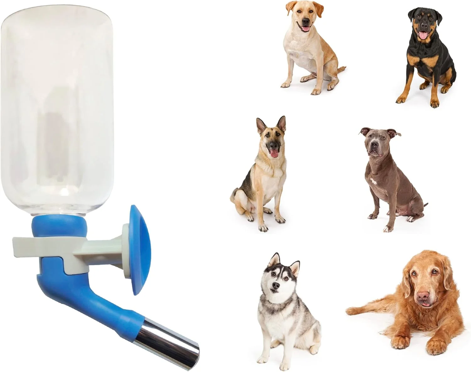 Elite Choco Nose H570 Patented No Drip Large-sized Dog Water Nozzle for Medium to Large -Sized Dogs Enlarged Sized Leak-proof Nozzle BPA Nozzle Diameter 22mm Blue White Natural