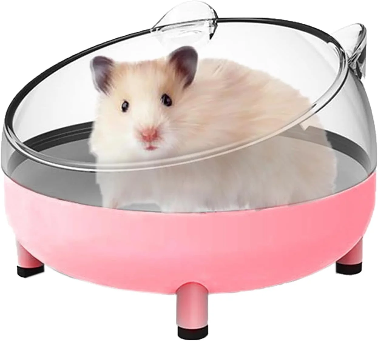 Specialty Meow Woof Hamster Sand Bath Container Large Sandbox Toilet Gerbil Batheoom Tiny Chinchilla Dust Bathtub Sand Bath Box for Hamster Cage Accessories 6.5 Inch-Pink Trusted
