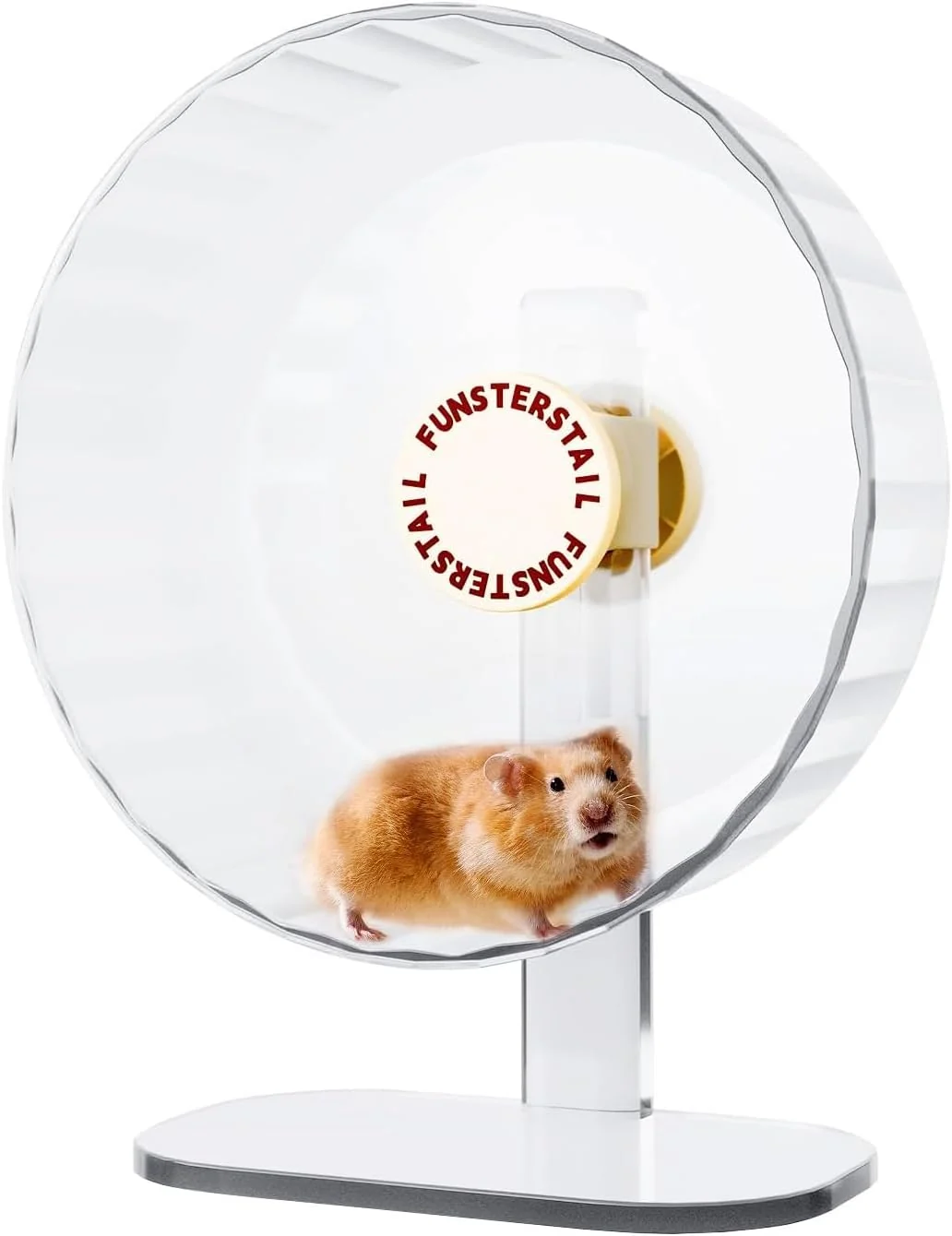 Unique Super Silent Hamster Wheel 10.4 Inch Magnetic Large Rat Wheel for Chinchilla Gerbil Guinea Pig Cat Mouse Sugar Glider and Dwarf Syrian Hamster Accessories Cream White Smooth