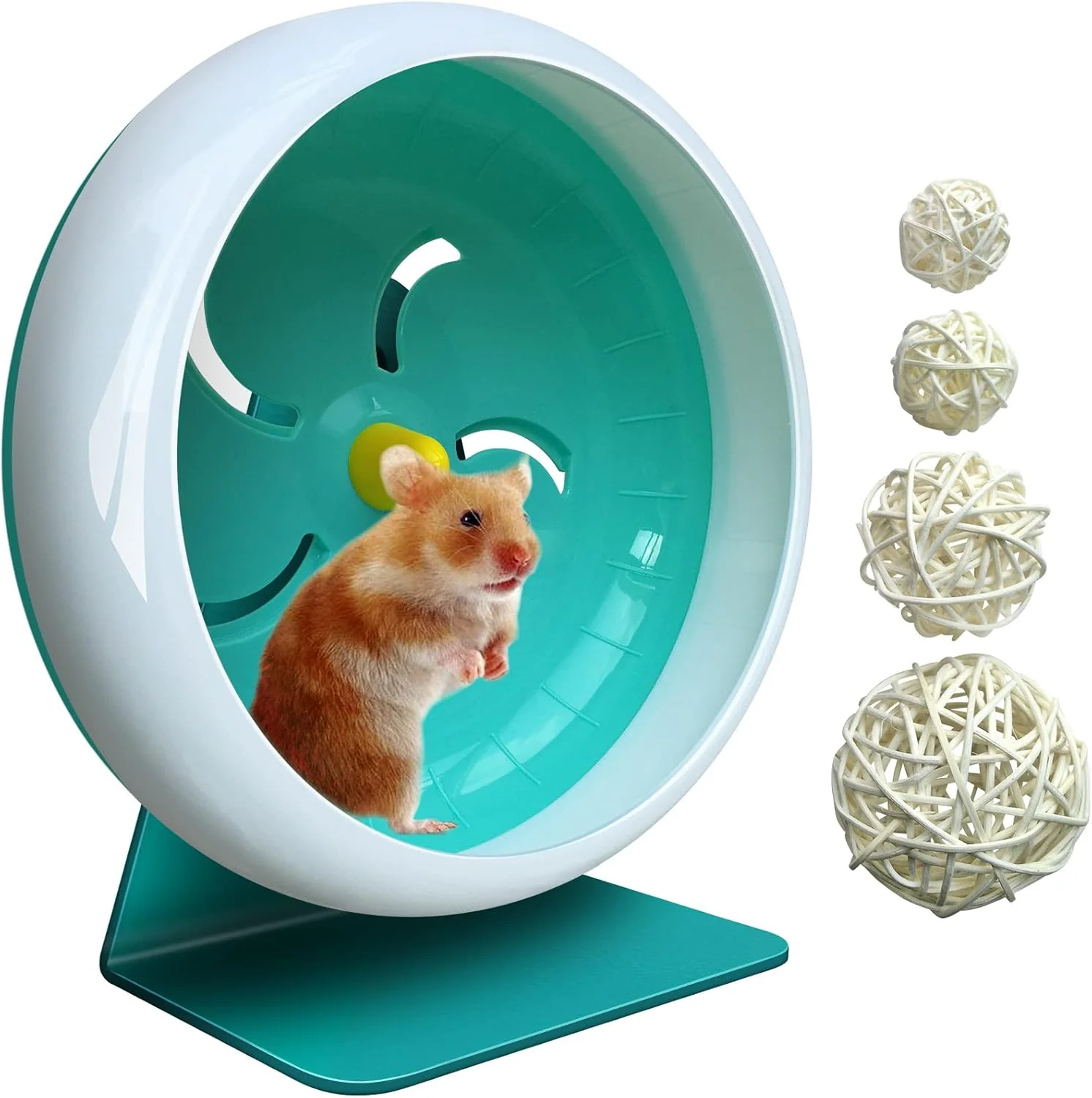 Enhanced Hamster Silent Wheel Super-Silent Small Animal Exercise Wheel Accessories Quiet Hamster Running Wheels with Adjustable Stand for Hamsters Gerbils Mice Small Pet 7in Blue A Innovative