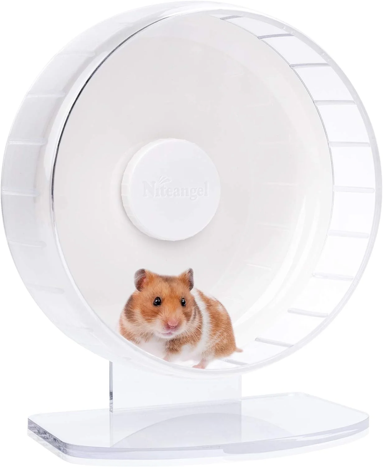 Versatile Niteangel Super-Silent Hamster Exercise Wheels - Quiet Spinner Hamster Running Wheels with Adjustable Stand for Hamsters Gerbils Mice Or Other Small Animals M White Innovative