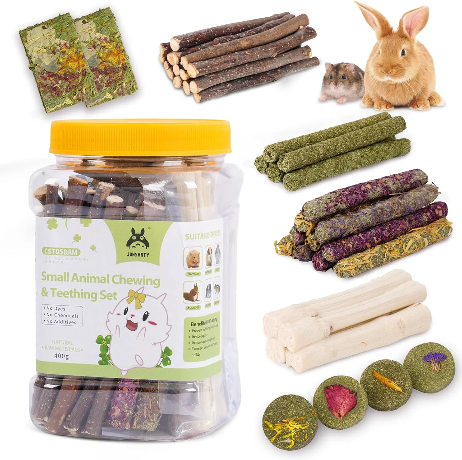 Unique 50-60 PCS Natural Rabbit Chew Toys Treats Timothy Sticks Apple Sticks Sweet Bamboo for Guinea Pig Hamster Chinchilla Rat Small Animals Fashionable