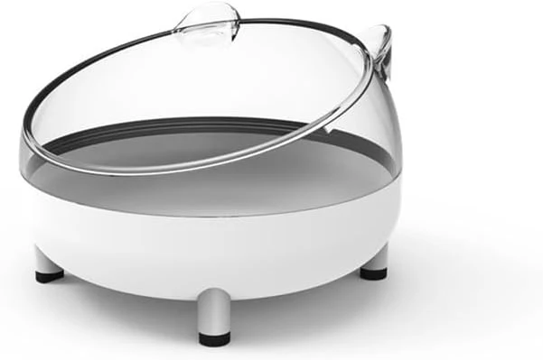 Crafted Meow Woof Hamster Sand Bath Container Large Sandbox Toilet Gerbil Batheoom Tiny Chinchilla Dust Bathtub Sand Bath Box for Hamster Cage Accessories 6.5 Inch-White Lightweight