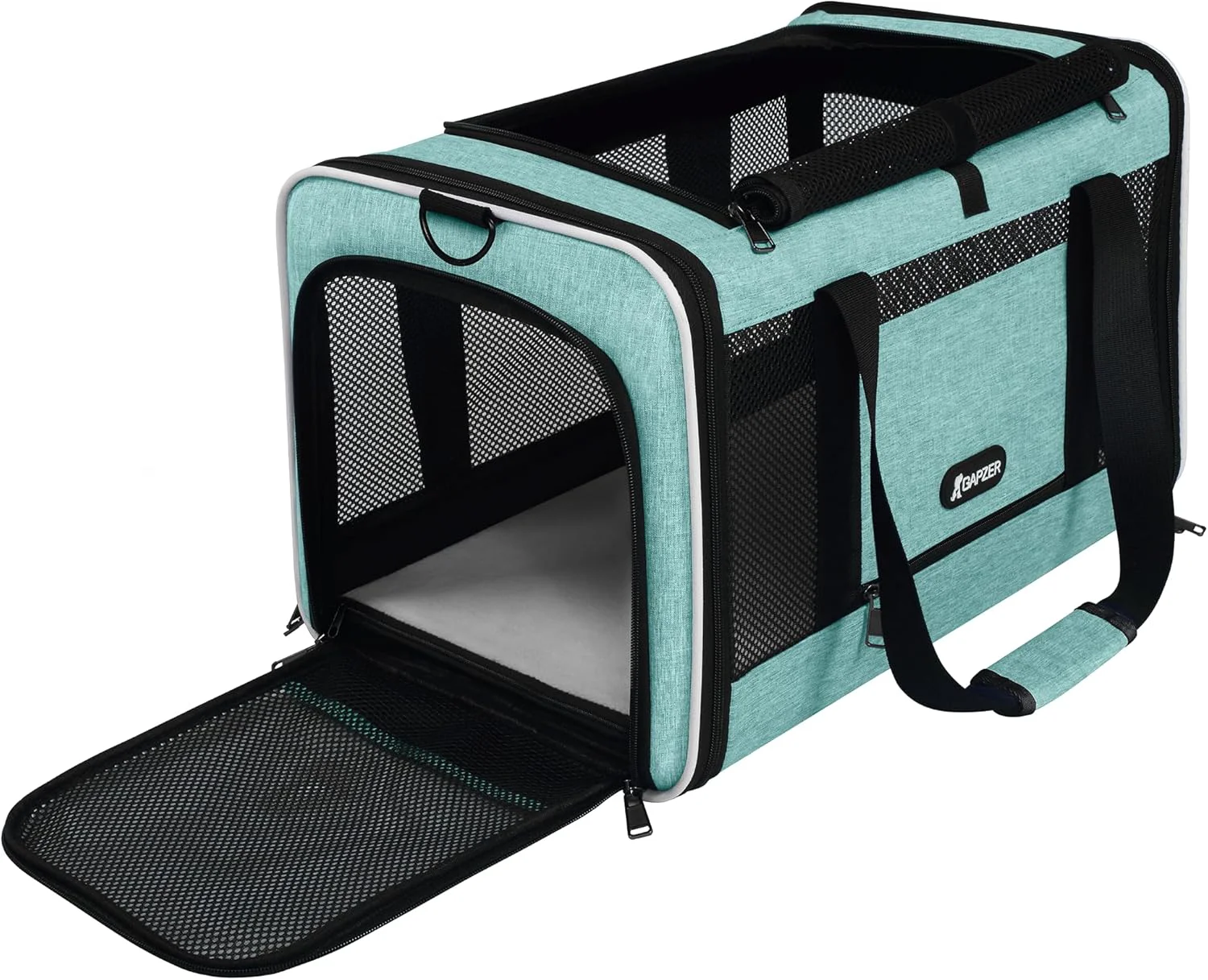 Original Cat Carrier 18 x11 x11 TSA Ventilated Top Open Softsided Pet Air Travel Bag Small Animal Basic Crate Shih Tzu Dog Kennel Carry Case 4-Mesh-Side Kitty Carry on up to 20lbs Teal Exceptional