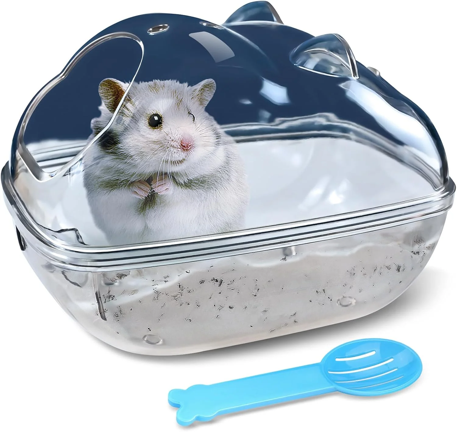 Carefully Designed Hamster Bathtub Hamster Bathroom Small Animal Habitat Décor Sand Bath Container Transparent Beds Hamster Bed Ice Bathtub Sleep Pad Nest Sand Bath Box for Cage Accessories（M） Optimized