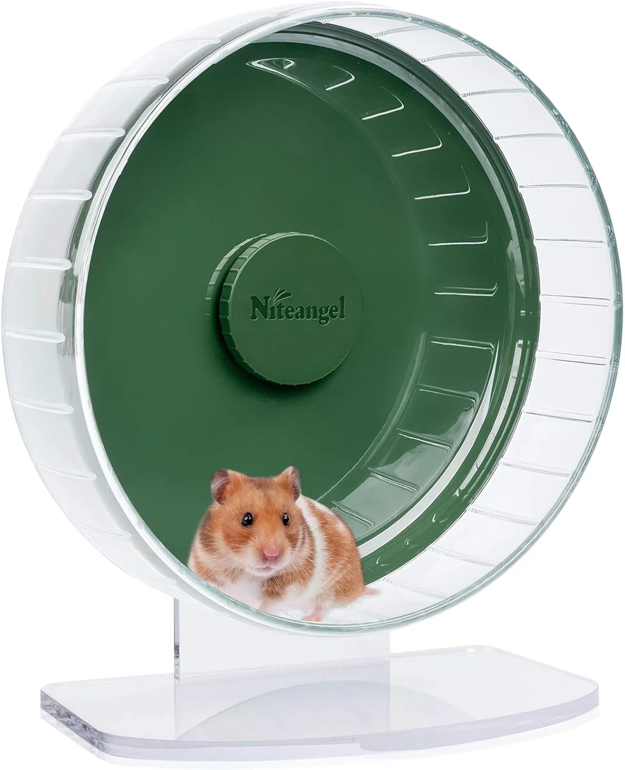 Responsible Niteangel Super-Silent Hamster Exercise Wheels - Quiet Spinner Hamster Running Wheels with Adjustable Stand for Hamsters Gerbils Mice Or Other Small Animals M Dark Green Environmentally Friendly