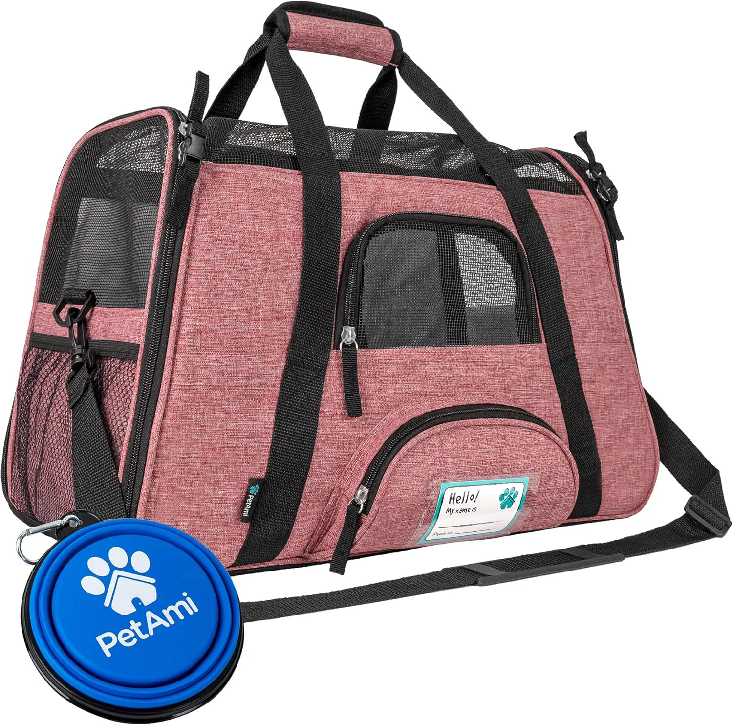 Verified PetAmi Airline Pet Carrier for Cat Soft Sided Dog Carrier for Small Dog Cat Travel Supplies Accessories Indoor Cats Ventilated Pet Carrying Bag Medium Kitten Puppy Large Heather White Red Efficient