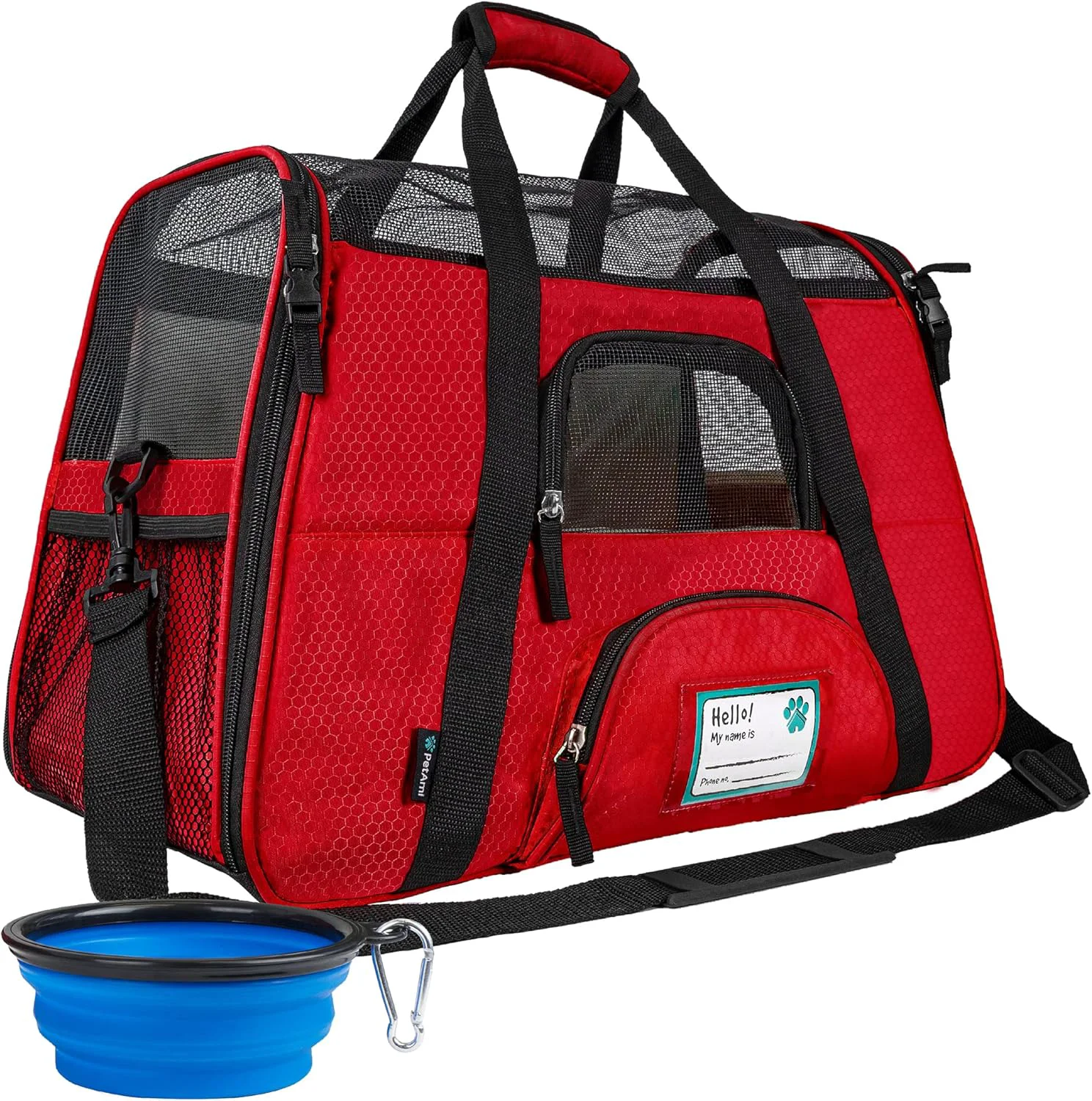 World-Class PetAmi Airline Pet Carrier for Cat Soft Sided Dog Carrier for Small Dogs Cat Travel Supplies Accessories for Indoor Cats Ventilated Pet Carrying Bag Medium Large Kitten Puppy Small Red Casual