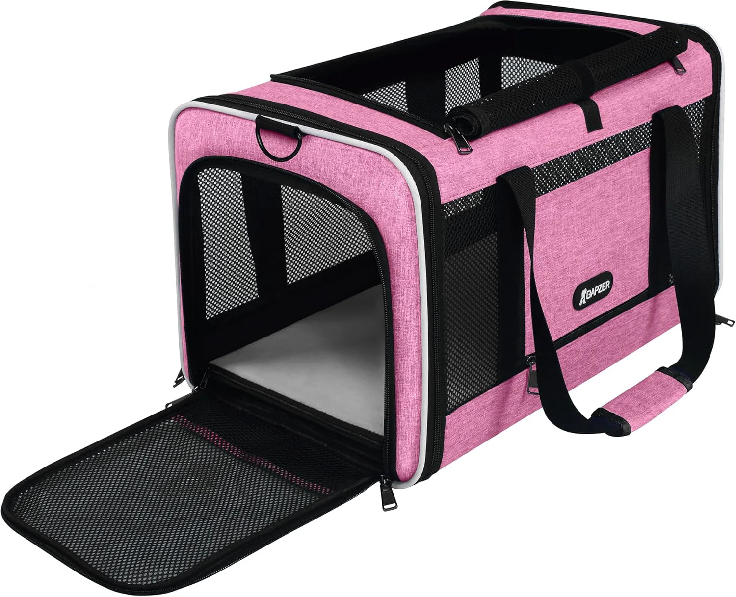 Breathable Cat Carrier 18x11x11 Delta Airline Easy Load Soft Pet Plane Travel Bag 15 pounds Teacup Dog Crate 12 lbs Yorkie Kennel Carrying Case Kitten Toy Poodle Mesh Cage up to 20lbs Pink Powerful