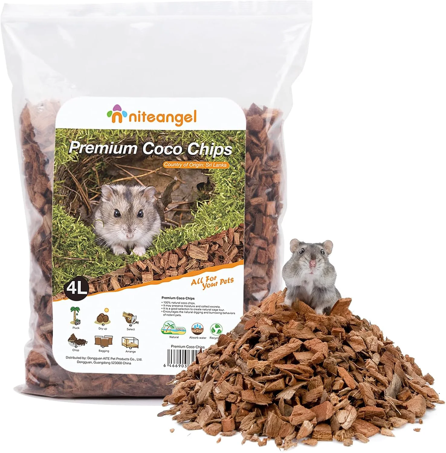 Convenient Niteangel Natural Coco Cork Hamster Bedding Pet Litter for Dwarf Syrian Hamsters Gerbils mices Degus or Other Small Animal Dependable