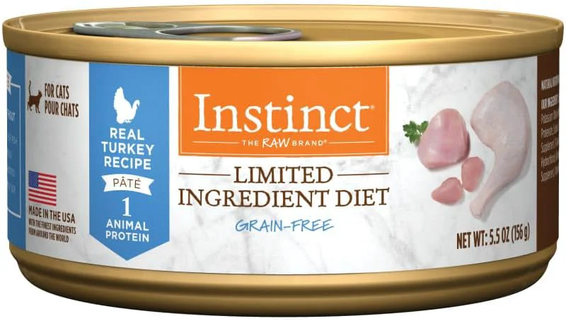 High-End Instinct Limited Ingredient Diet Grain Turkey Recipe Natural Wet Canned Cat Food by Nature's Variety 5.5 oz. Cans Pack of 12 Modern