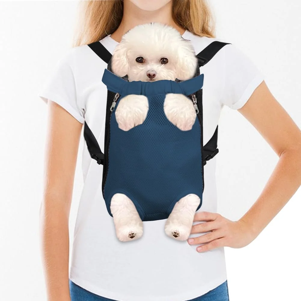 Breathable FEimaX Dog Carrier Backpack Pet Legs Out Front Cat Travel Bag Adjustable Puppy Backpacks Carriers Hands- for Small Medium Dogs Cats Hiking Traveling Camping Daily Walking X-Large Navy Long-Lasting