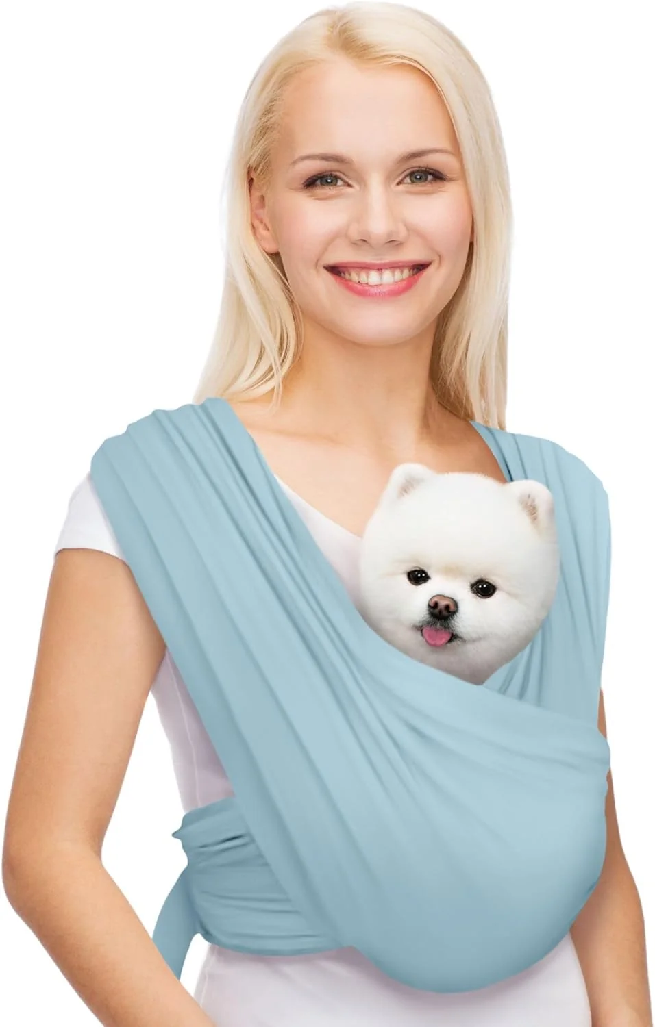 Unique Dog Carriers for Small Dogs Front Facing Dog Sling Carrier Hands Cat Carrier Size Adjustable Reducing Back Pain Premium Cotton Safe and Soft Dog Carrier Regular Baby Blue Responsible