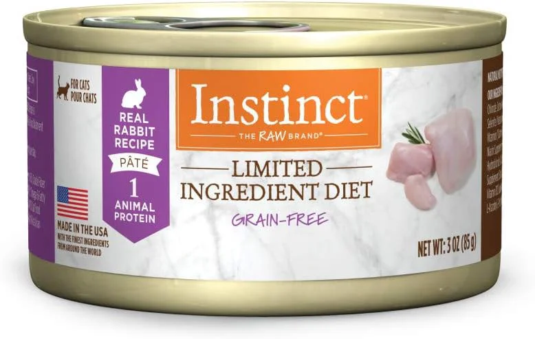 Lightweight Instinct Limited Ingredient Diet Natural Wet Cat Food Grain Recipe - Rabbit 3 oz. Cans Pack of 24 Fine