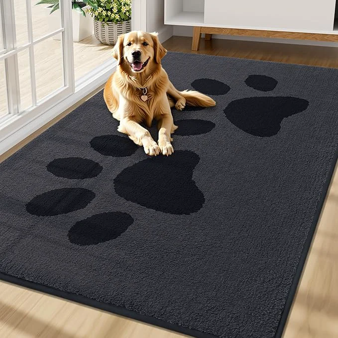 Responsible Buganda Dog Door Mat for Muddy Paws Absorbent Dirt Trapper Washable Indoor Secure