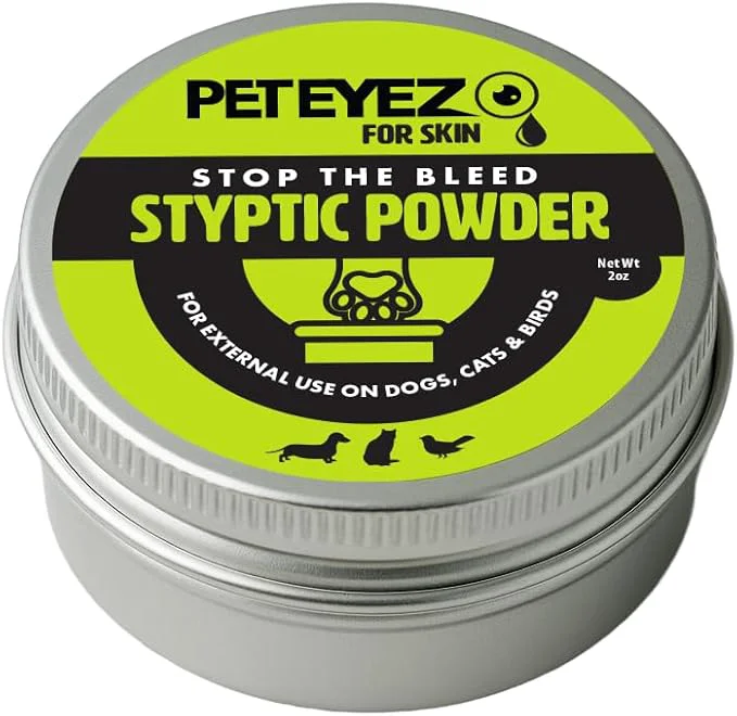 User-Friendly PetEyez Styptic Powder for Dogs Cats Birds 2 oz – Fast-Acting Blood Clotting Bleed Stop Powder for Pet Nail Trims Clipping Cuts – Easy-Use Wide Mouth DIP Can – First Aid Grooming EssentialAbout This Refined