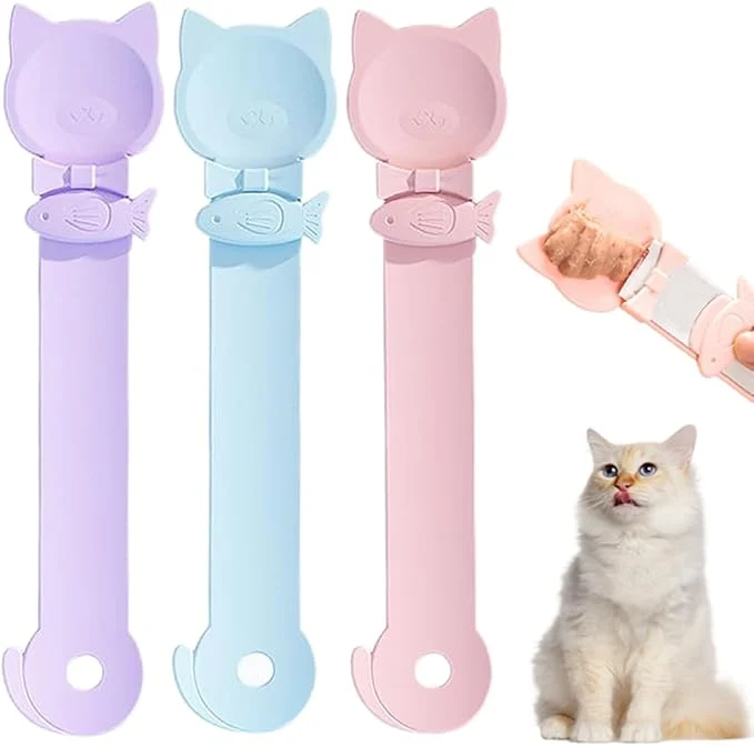 First-Class PETPAWLOVELY-3PCS Cat Treat Spoon Squeeze Cat Strip Feeder spoon Easy Feeding Spoon for Licky Treats Pet Food Spoon for Wet Food Suitable for Churu Paste Treat 3 Color About ThisOverview Premium Material