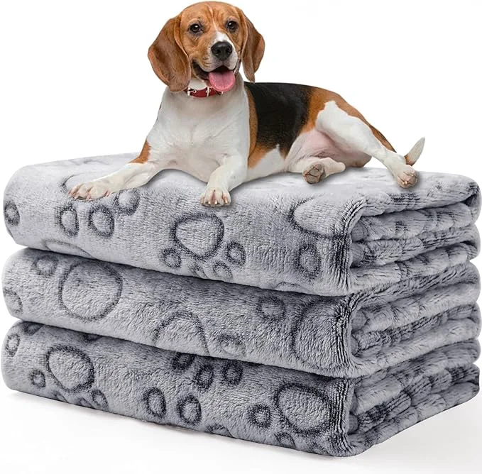 Lightweight Luciphia 1 Pack 3 Blankets Fluffy Premium Fleece Pet Blanket Flannel Paw Printed Throw for Dog Cat Grey Paw Large 41 x31 Pack of 3 About ThisOverview High-Quality