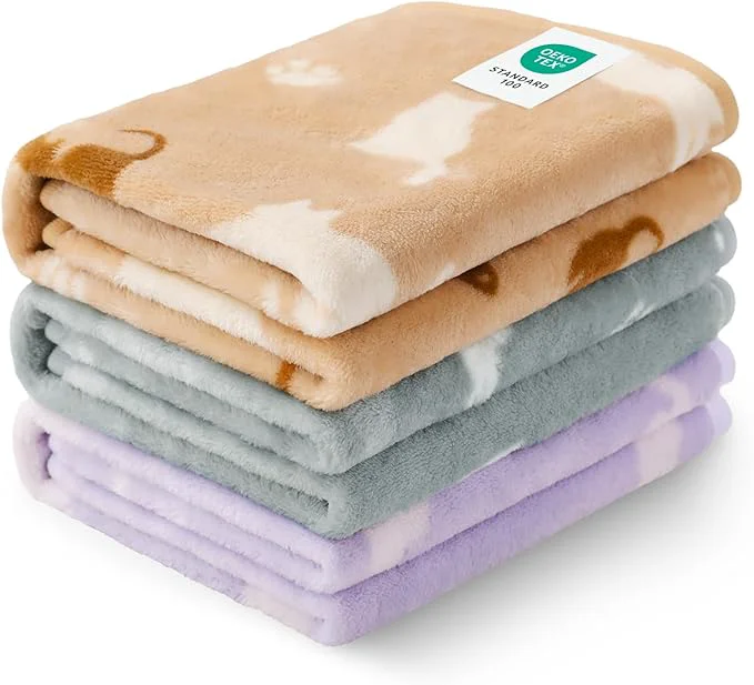 Clean Luciphia 1 Pack 3 Cat Printed Fleece Pet Blankets Washable，Soft Warm Throw Covers for Crate Couch Bed，Cozy Puppy Essentials for Dogs and Cats，Purple Grey Khaki Medium 30x20 About ThisOverview Certified