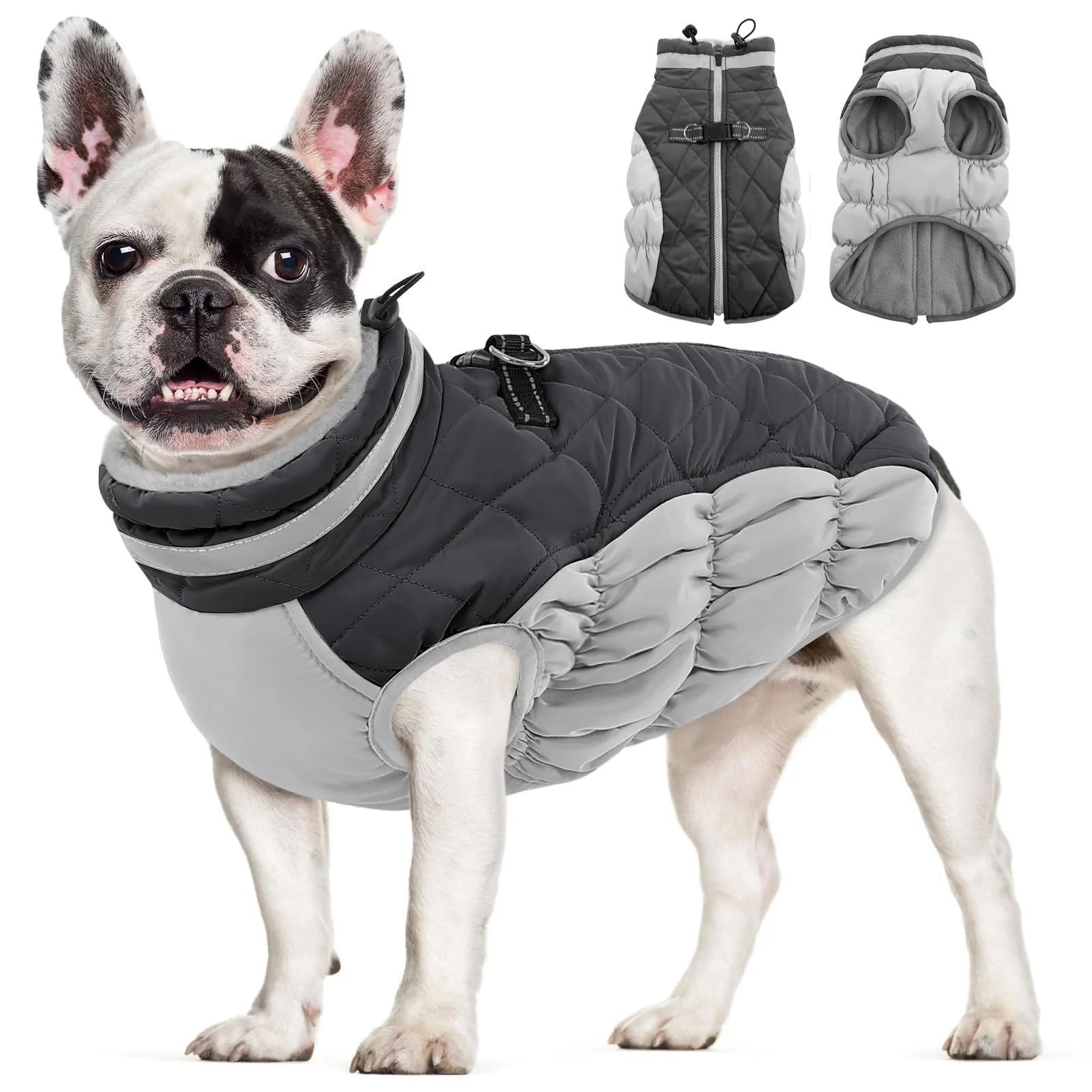 Functional AOFITEE Dog Coat - Warm Winter Jacket with Reflective Trim Dual D-Rings Premium Material
