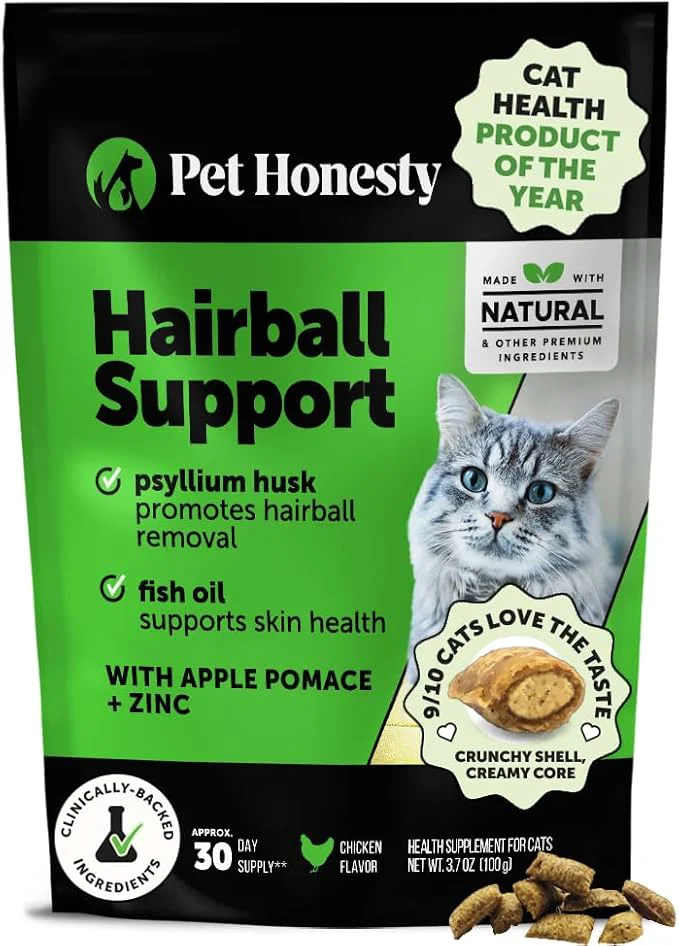 Excellent Cat Hairball Support Crunchy Creamy Chews Hairball Remedy Treats Cat Furball Treatment Supports Skin Coat Vitamins for Digestion Chicken 30-Day Supply About This Pure