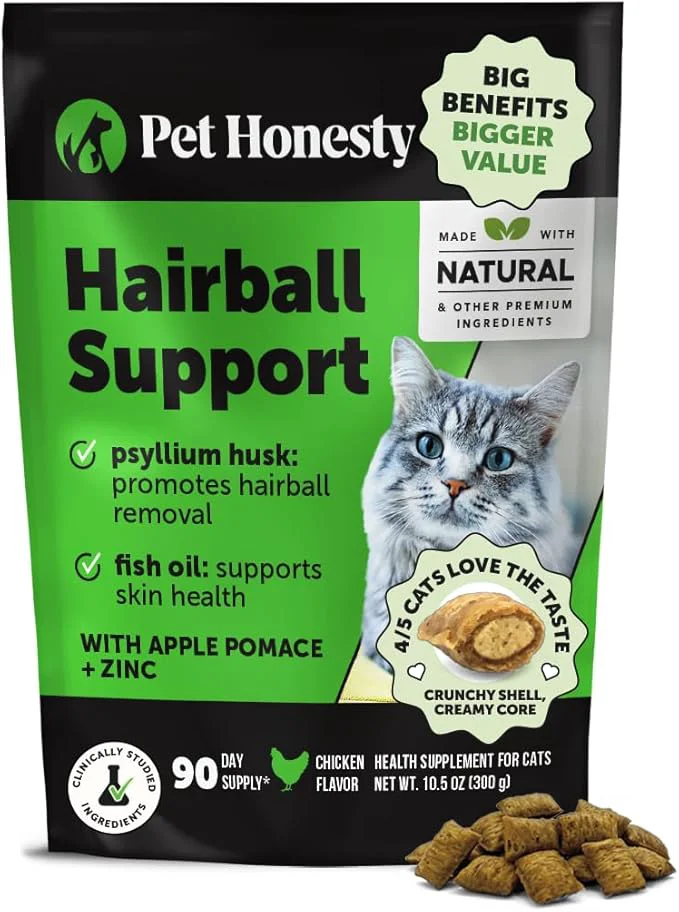 Verified Cat Hairball Support Crunchy Creamy Chews Hairball Remedy Cat Treats Furball Treatment Supports Skin Coat Digestion Vitamins Hairball Medicine Chicken 90-Day Supply About This High-Grade