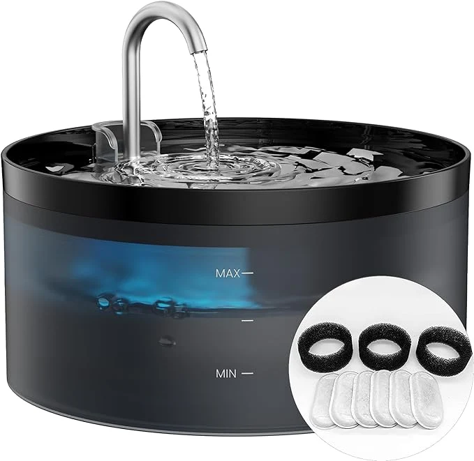 Recyclable Cat Water Fountain for Cats Indoor GIOTOHUN 108oz 3.2L Black Cat Drinking Founttain - Pet Fountains Contains 6 Filters 3 SpongesAbout ThisOverview Top-Quality