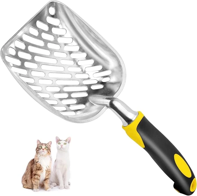 Classic Cat Litter Scoop-Metal Cat Scooper-Long Handle Scoop Cat Scooper-Poop Sifting-Mesh Shovel-Suitable for Cat Litter Box Yellow About This Genuine