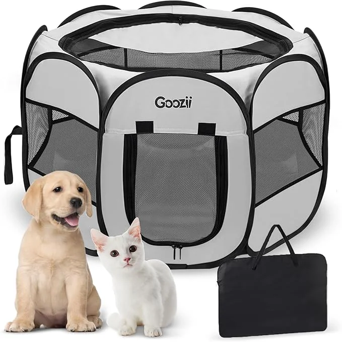 Breathable Pet Cat Playpen for Indoor Cats Enclosed Puppy Dog Play Pen for Outdoor Travel Camping Large Size Light Grey About ThisOverview Official