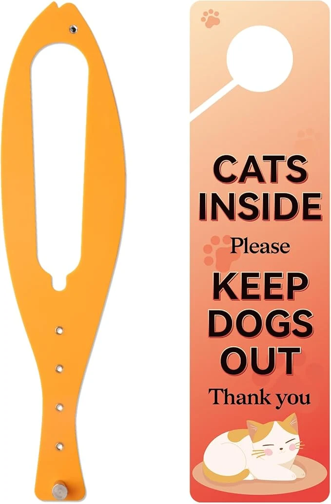 Versatile TGIOW Cat Door Latch 1 Pcs Cat Door Stopper Pet Door Latch to Keep Dog Out of Litter Box and Food Door Prop for Cat with 5 Adjustable Size Strap 2.5-6 Wide No Measuring Easy to Install YellowAbout ThisOverview Dependable