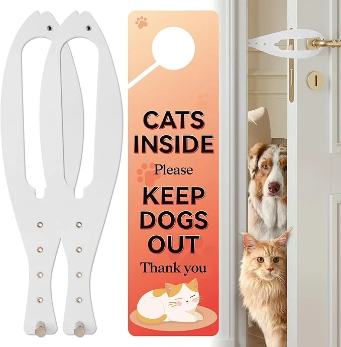 High-End TGIOW Cat Door Latch 2 Pcs Cat Door Stopper Pet Door Latch to Keep Dog Out of Litter Box and Food Door Prop for Cat with 5 Adjustable Size Strap 2.5-6 Wide No Measuring Easy to Install WhiteAbout ThisOverview Advanced