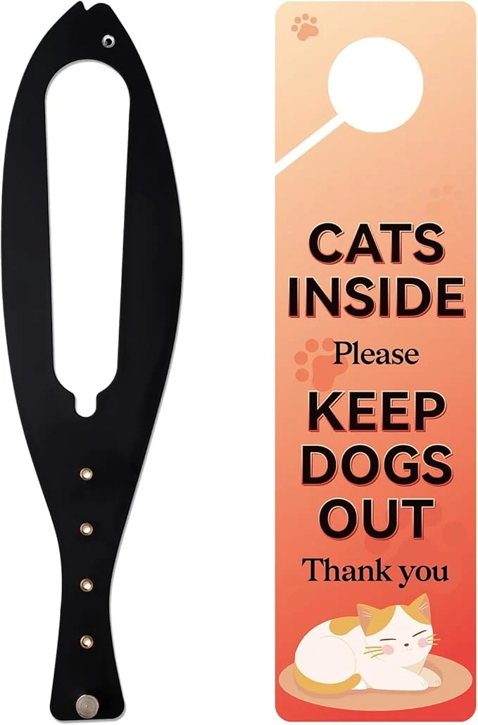 Advanced TGIOW Cat Door Latch 1 Pcs Cat Door Stopper Pet Door Latch to Keep Dog Out of Litter Box and Food Door Prop for Cat with 5 Adjustable Size Strap 2.5-6 Wide No Measuring Easy to Install BlackAbout ThisOverview Original