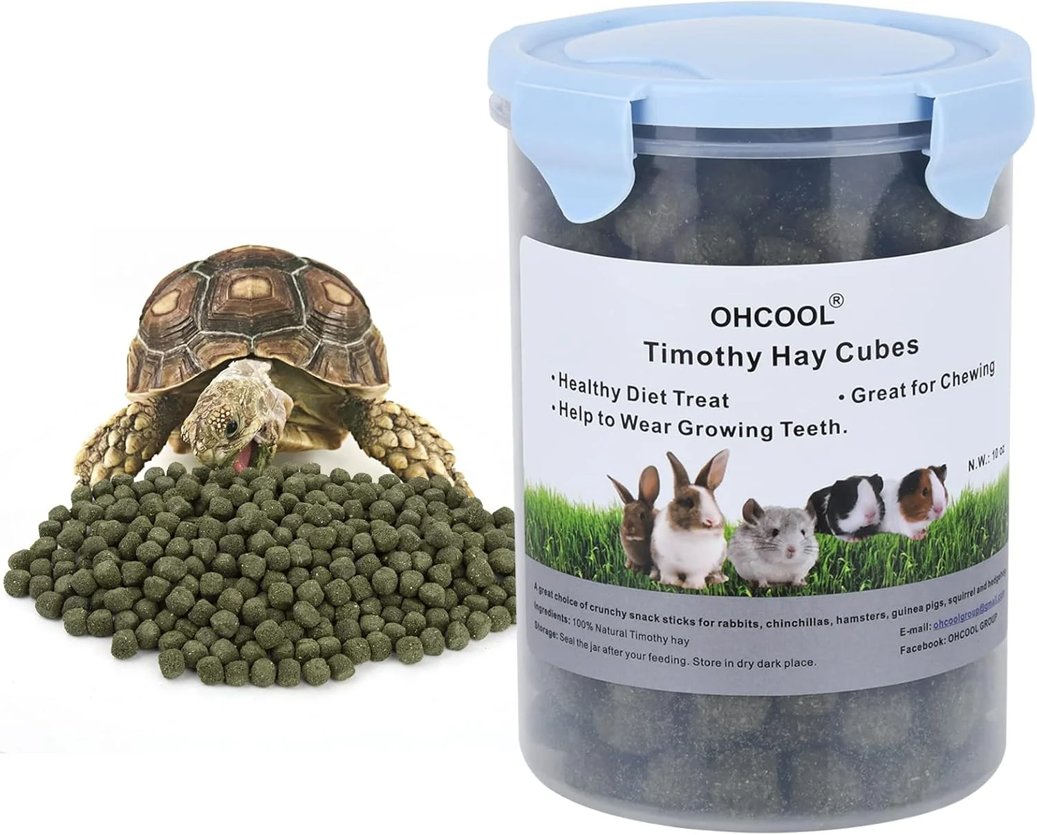 Detailed Timothy Hay Cubes 40 oz 4 10 oz with Small Size - Timothy Grass Pellets for Tortoises Rabbits Guinea Pig Chinchilla Convenient