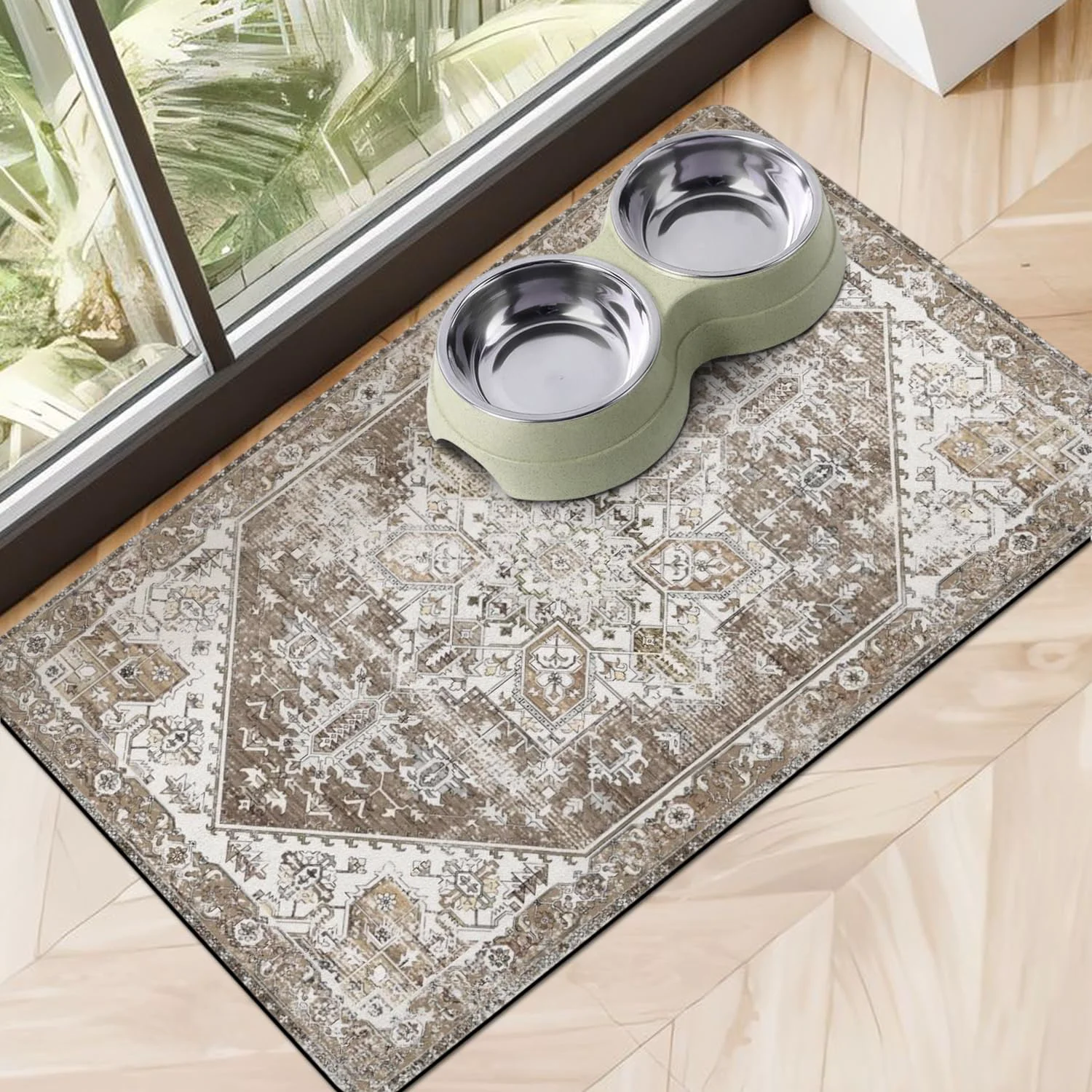Artisan Cuslnox Dog Food Mats for Floors – Absorbent Quick-Dry Food Water Mat Comfortable