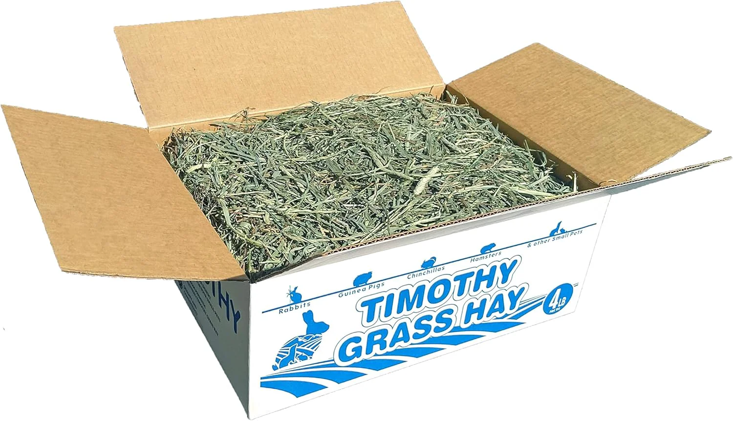 Versatile High Desert 2nd Cutting Timothy Grass Hay for Rabbits Guinea Pigs Chinchillas Small Pets – Premium Hand-Packed Natural Hay High-Fiber Additive- Grown in USA – 4 lb Box Easy-to-Use