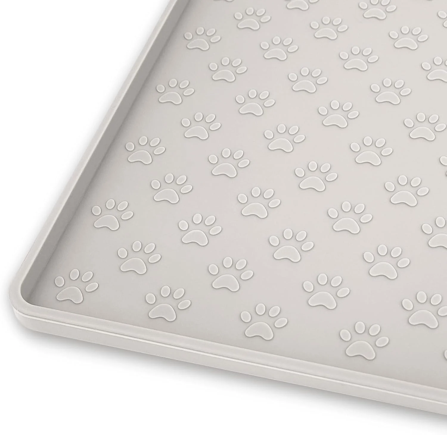 Authentic Ptlom Dog Food Mat Anti-Slip Pet Bowl Mats for Food and Water High-Lips Pet Placemat Prevent Messy Spills to Floor Waterproof Puppy Feeding Tray for Small Medium Large Dogs Cats Silicone Verified