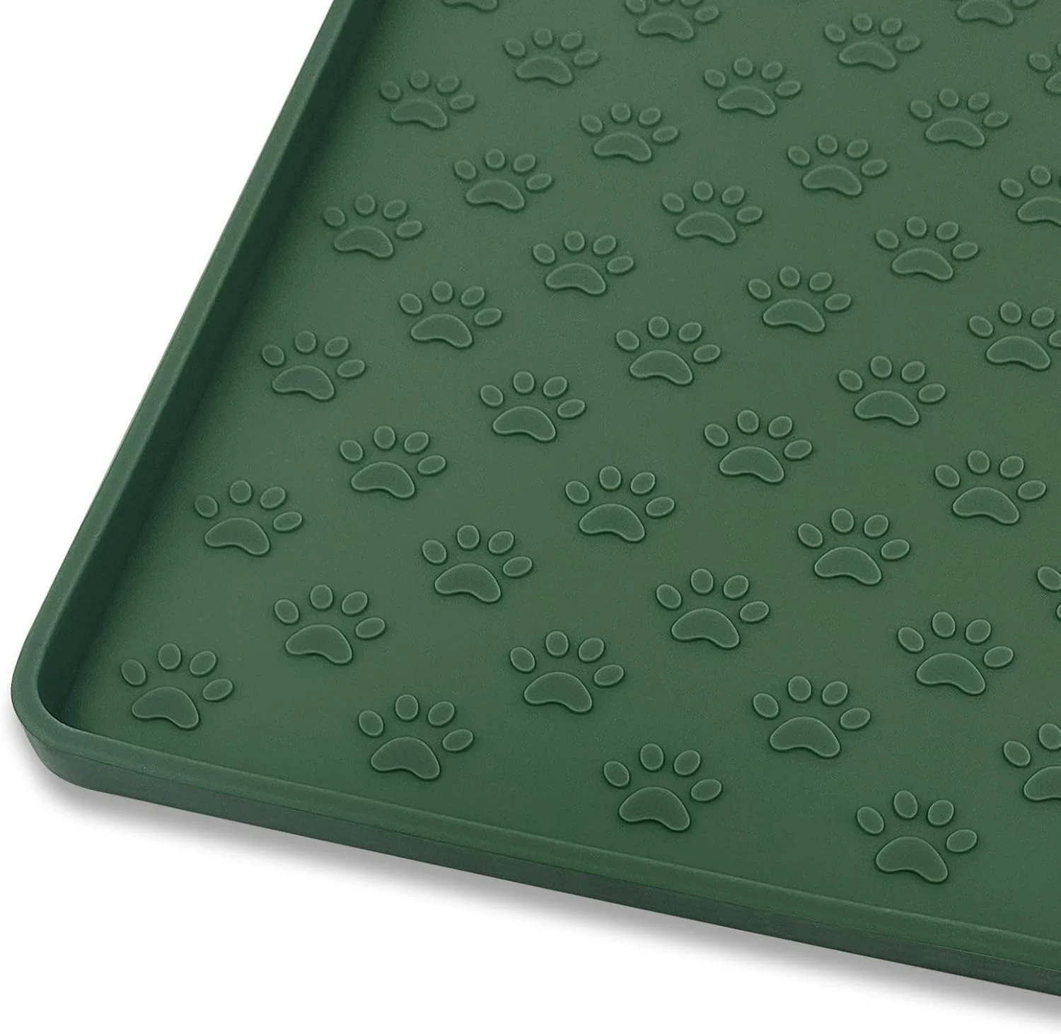 Versatile Ptlom Pet Placemat for Dog and Cat Waterproof Silicone Pet Feeding Bowl Mats for Food and Water Small Medium Large Dogs Mat Prevent Residues from Spilling to Floor Hunter Green 24.5 16.5 Smooth