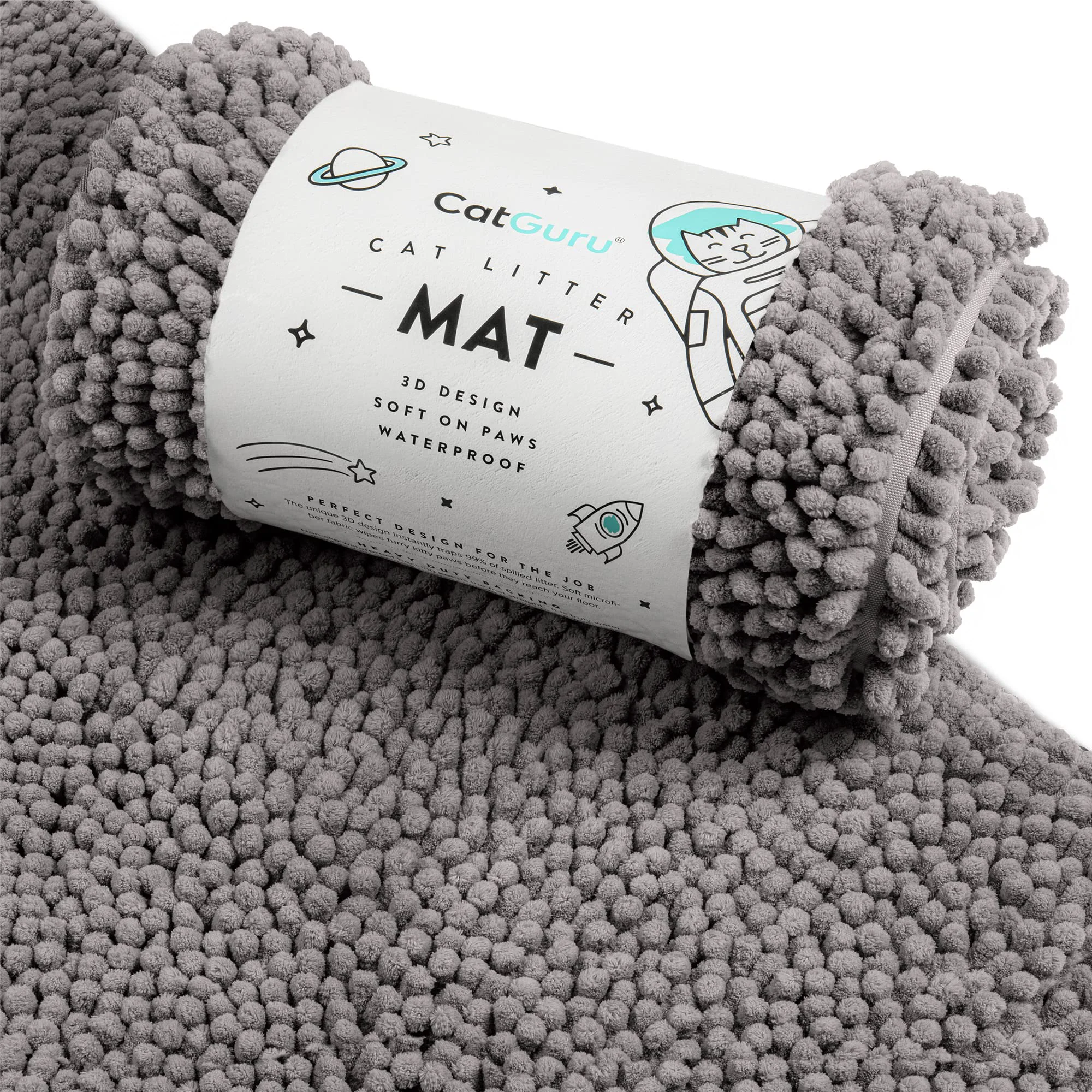 Breathable CatGuru Cat Litter Mat Medium–XXL - Waterproof Non-Slip Machine Washable Litter Trapping Mat User-Friendly